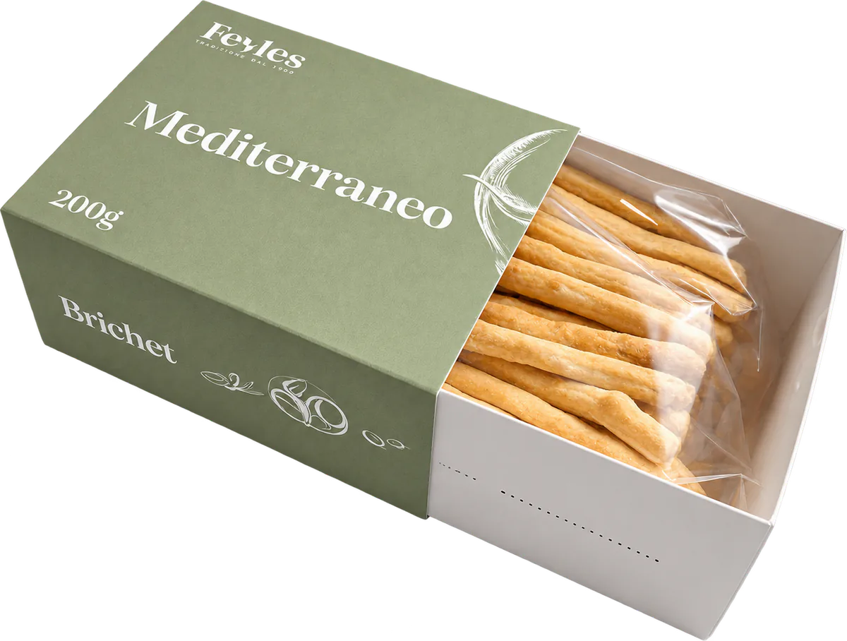 La confezione dei Brichet Mediterraneo Feyles